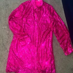Never worn REBDOLLS sequin oversized shirt dress size 2x